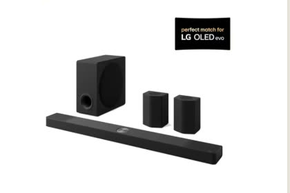 LG home-theater soundbar system with subwoofer and rear speakers
